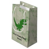 Tレックスのティラノサウルス・レックスのレックスの恐竜の漫画は男の子をからかいます スモールペーパーバッグ (裏面アングル)