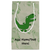 Tレックスのティラノサウルス・レックスのレックスの恐竜の漫画は男の子をからかいます スモールペーパーバッグ (正面)