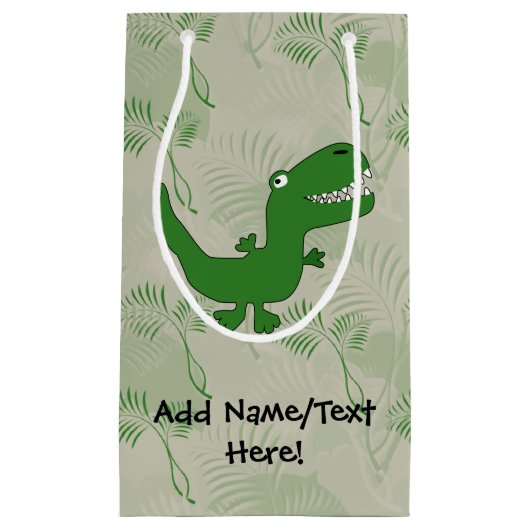 Tレックスのティラノサウルス・レックスのレックスの恐竜の漫画は男の子をからかいます スモールペーパーバッグ