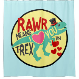 Tレックスのトップハットラーは私があなたを愛することを意味おもしろい シャワーカーテン