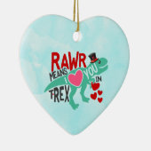 Tレックスのトップハットラーは私があなたを愛することを意味おもしろい セラミックオーナメント (右)