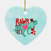 Tレックスのトップハットラーは私があなたを愛することを意味おもしろい セラミックオーナメント (裏面)