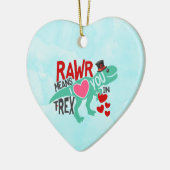 Tレックスのトップハットラーは私があなたを愛することを意味おもしろい セラミックオーナメント (左)