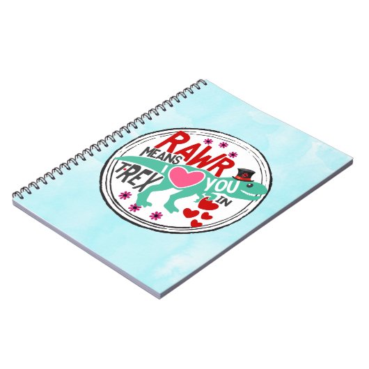 Tレックスのトップハットラーは私があなたを愛することを意味おもしろい ノートブック (左側)