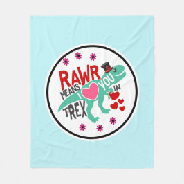 Tレックスのトップハットラーは私があなたを愛することを意味おもしろい フリースブランケット