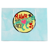 Tレックスのトップハットラーは私があなたを愛することを意味おもしろい ラージペーパーバッグ (正面)