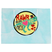 Tレックスのトップハットラーは私があなたを愛することを意味おもしろい ラージペーパーバッグ (裏面)