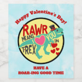 Tレックスのトップハットラーは私があなたを愛することを意味おもしろい ワインラベル (シングルラベル)