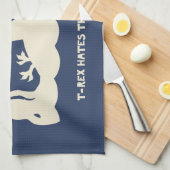 Tレックスのバックストローク キッチンタオル (四つ折り)