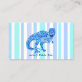 Tレックスの先史時代カラフルのストライプ恐竜 名刺 (裏面)