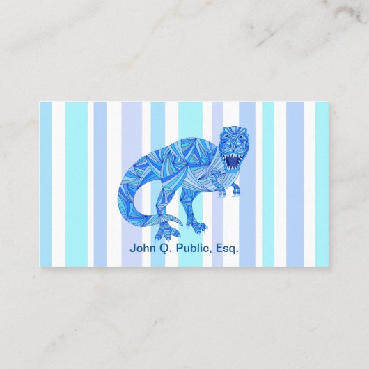Tレックスの先史時代カラフルのストライプ恐竜 名刺 (裏面)