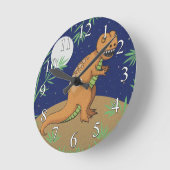 Tレックスの恐竜の男の子の柱時計 ラウンド壁時計 (傾斜)