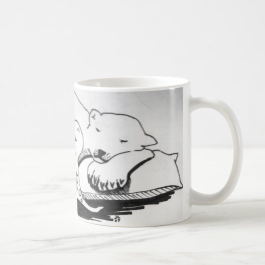 Tレックスの睡眠の白くま コーヒーマグカップ (右)