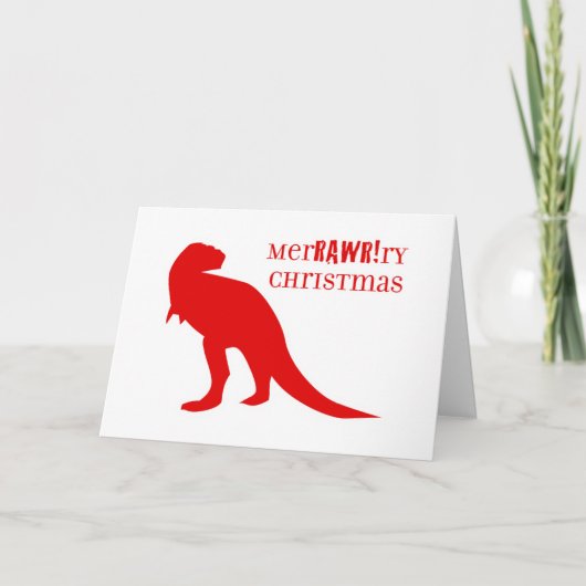 TレックスのMerRAWRryのクリスマス シーズンカード (正面)