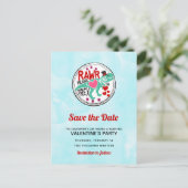 TレックスのTop Hat おもしろい Valentine Save the Date ポストカード (スタンド正面)