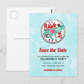 TレックスのTop Hat おもしろい Valentine Save the Date ポストカード (正面/裏面)