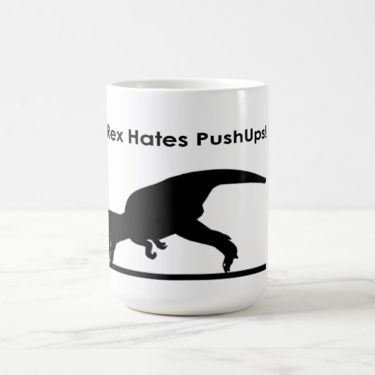 Tレックスはおもしろいなプッシュ・アップのプッシュ・アップのユーモアを憎みます コーヒーマグカップ (中央)