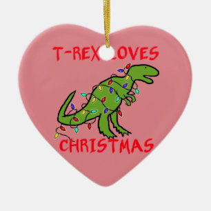 Tレックスはクリスマスを愛します セラミックオーナメント
