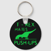 Tレックスはプッシュアップディノおもしろいデザイン キーホルダー (正面)