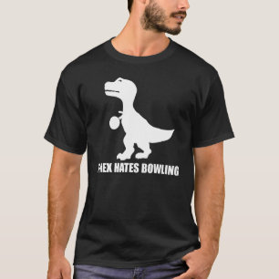 Tレックスはボーリングをする暗いTシャツを憎みます Tシャツ