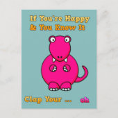 Tレックスは冗談が言えないおもしろい ポストカード (正面)