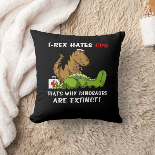 Tレックスは恐竜が絶滅した理由であるCPRを嫌う クッション (ブランケット)