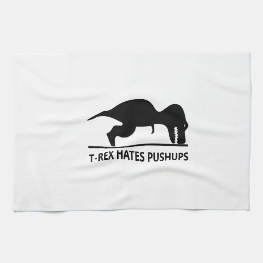 tレックスはpushups.aiを憎みます キッチンタオル (横)