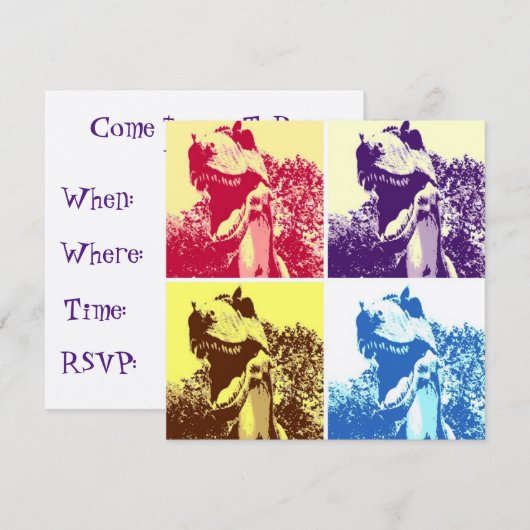 Tレックスアポップ・アートのート 招待状 (正面/裏面)