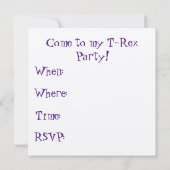 Tレックスアポップ・アートのート 招待状 (裏面)