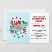 Tレックスインアトファートカワイバレンタおもしろいイン 招待状 (正面)