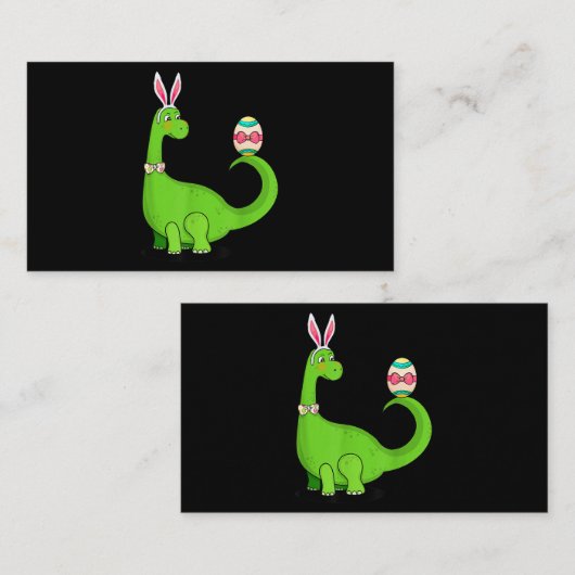 Tレックスイースターおもしろいバニー恐竜の卵の男の子の子に 名刺 (正面/裏面)