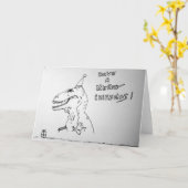 Tレックスオープニングプレゼントクリスマス カード (黄色い花)