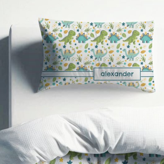 Tレックスカラフルパターン名ピローケース 枕カバー