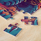 Tレックスカラフルモンスタートラック ジグソーパズル (側面)