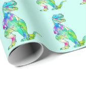 Tレックスカラフル型緑 ラッピングペーパー (ロールコーナー)