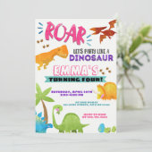 Tレックスガールズ恐竜の誕生日パーティー 招待状 (スタンド正面)