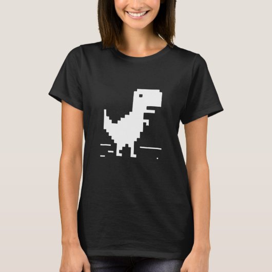 Tレックスギーク恐竜ピクセルアートくもの巣開発おたく Tシャツ (正面)