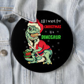 Tレックスクリスマスに欲しいのは恐竜サンタ 缶バッジ (インサイチュ)