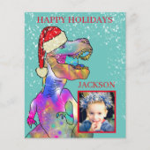 Tレックスサンタ恐竜フォトキッズバジェット (正面)