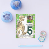 Tレックスジャングル誕生日パーティフォトバジェット チラシ (シングル)