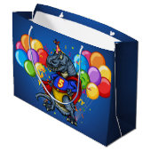 Tレックススーパーヒーロー5誕生日 ラージペーパーバッグ (裏面アングル)