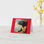 Tレックススーパーヒーロー カード (黄色い花)