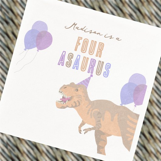 Tレックスタンカワイエージオダノバースデーパーティー スタンダードカクテルナプキン