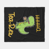 Tレックスティラノサウルスイラストレーション フリースブランケット (正面(横))