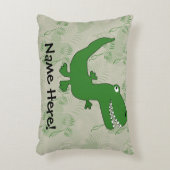 Tレックスティラノサウルスレックス恐竜の漫画の子供の少年 アクセントクッション (正面(垂直))