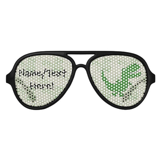 Tレックスティラノサウルスレックス恐竜の漫画の子供の少年 アビエーターサングラス (正面)