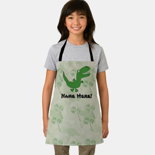 Tレックスティラノサウルスレックス恐竜の漫画の子供の少年 エプロン (インサイチュ)
