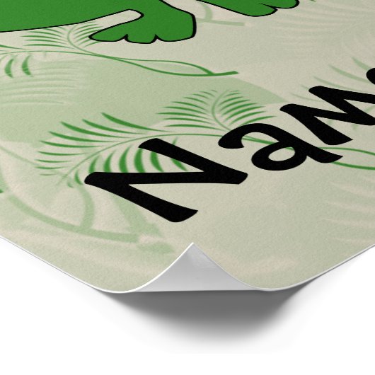 Tレックスティラノサウルスレックス恐竜の漫画の子供の少年 ポスター (角)