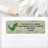 Tレックスティラノサウルスレックス恐竜の漫画の子供の少年 ラベル (インサイチュ)