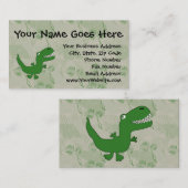 Tレックスティラノサウルスレックス恐竜の漫画の子供の少年 名刺 (正面/裏面)